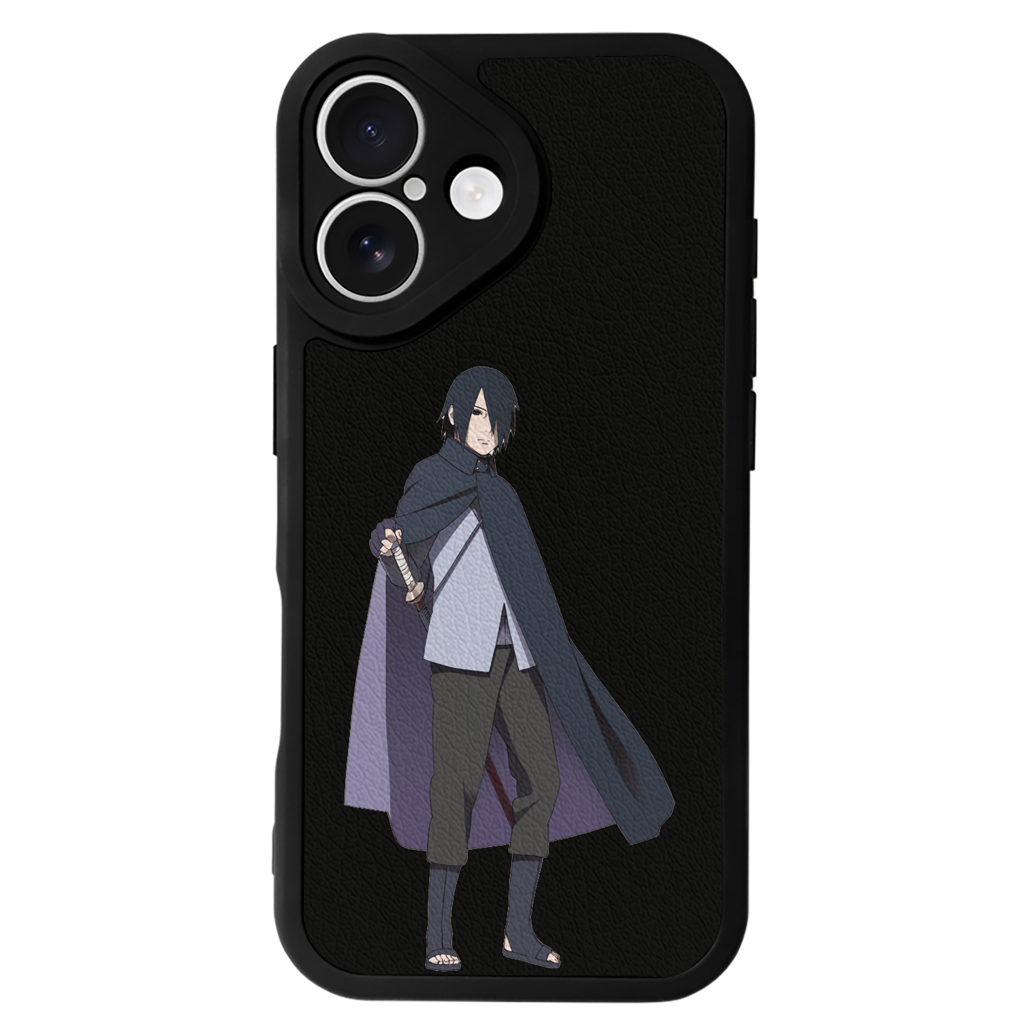 （画像用） NARUTO -ナルト- うちは サスケ Uchiha Sasuke 【iPhone 16シリーズ対応】シリコンスマホケース（レザー調） 材質：シリコン